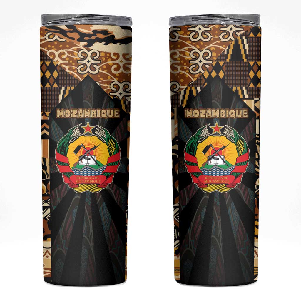 Mozambique Skinny Tumbler Black Brown Tribal Design - African Pride