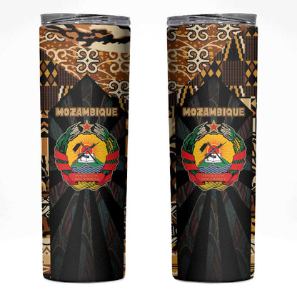 Mozambique Skinny Tumbler Black Brown Tribal Design - African Pride