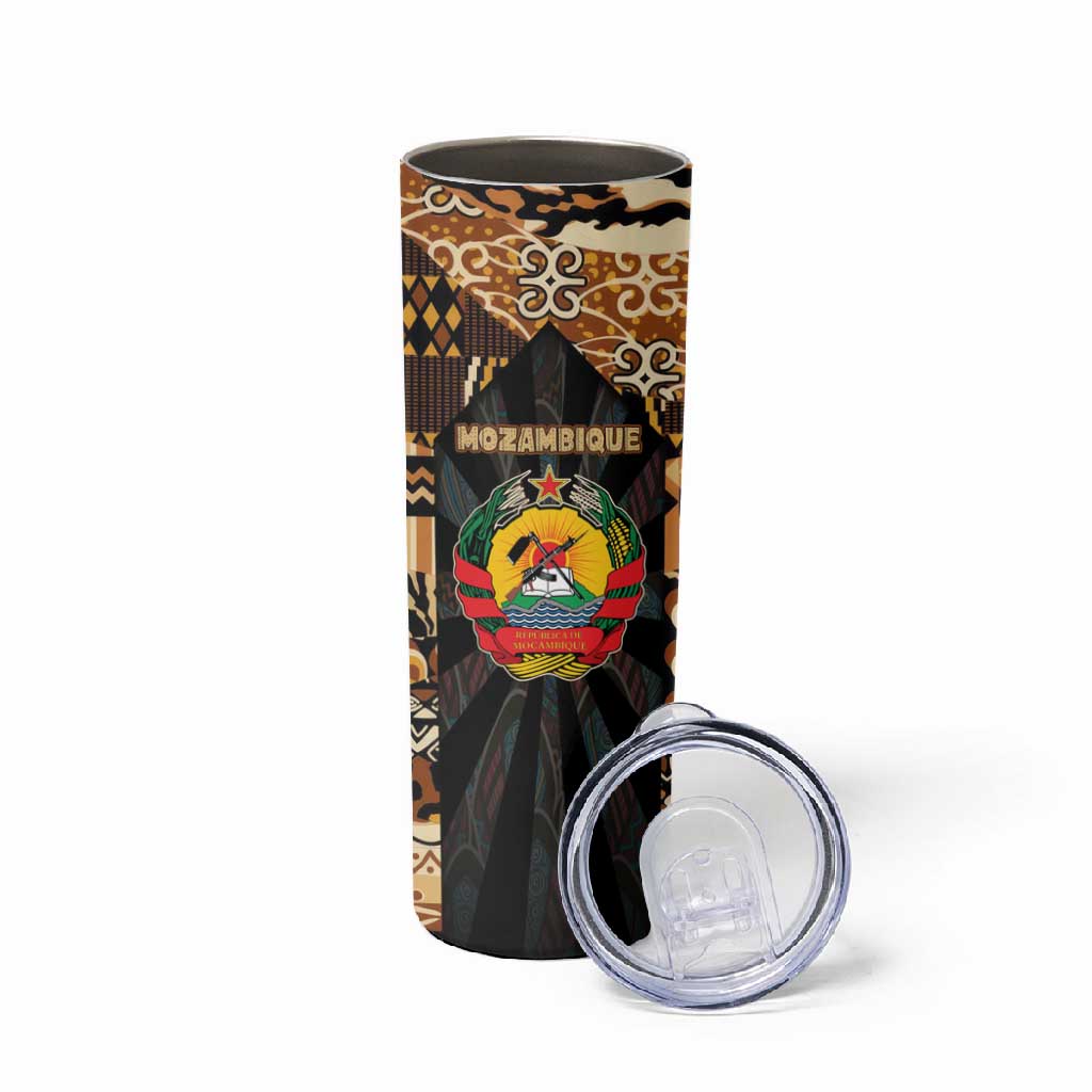 Mozambique Skinny Tumbler Black Brown Tribal Design - African Pride