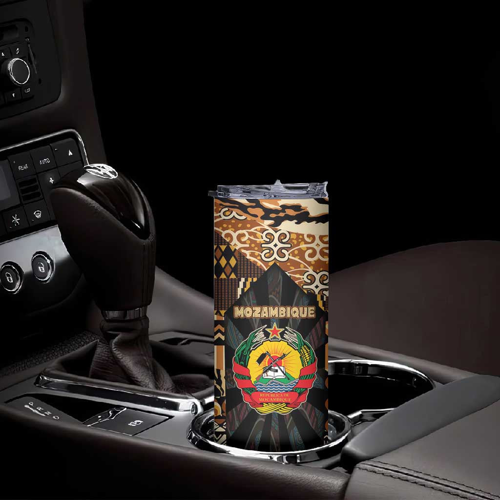 Mozambique Skinny Tumbler Black Brown Tribal Design - African Pride