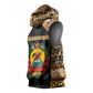 Mozambique Sleeveless Hoodie Black Brown Tribal Design - African Pride