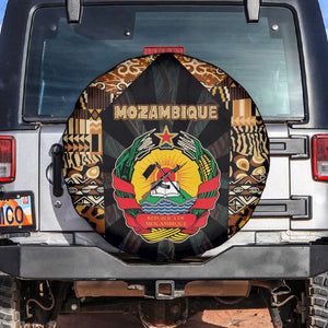 Mozambique Spare Tire Cover Black Brown Tribal Design - African Pride
