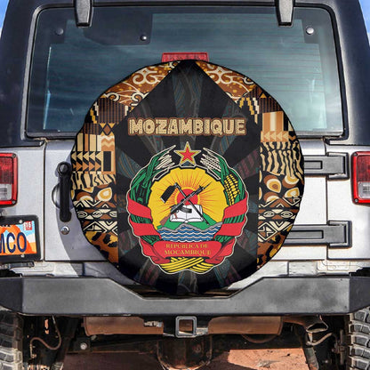 Mozambique Spare Tire Cover Black Brown Tribal Design - African Pride