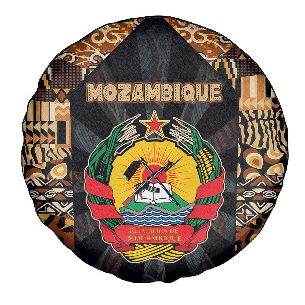 Mozambique Spare Tire Cover Black Brown Tribal Design - African Pride