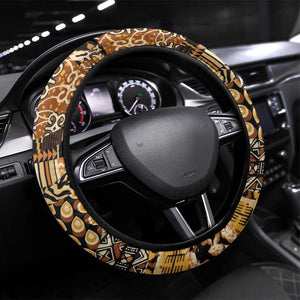 Mozambique Steering Wheel Cover Black Brown Tribal Design - African Pride