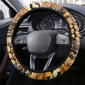 Mozambique Steering Wheel Cover Black Brown Tribal Design - African Pride