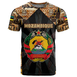 Mozambique T shirt Black Brown Tribal Design - African Pride