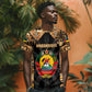 Mozambique T shirt Black Brown Tribal Design - African Pride