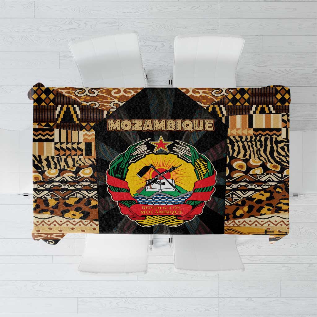 Mozambique Tablecloth Black Brown Tribal Design - African Pride