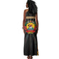 Mozambique Tank Maxi Dress Black Brown Tribal Design - African Pride