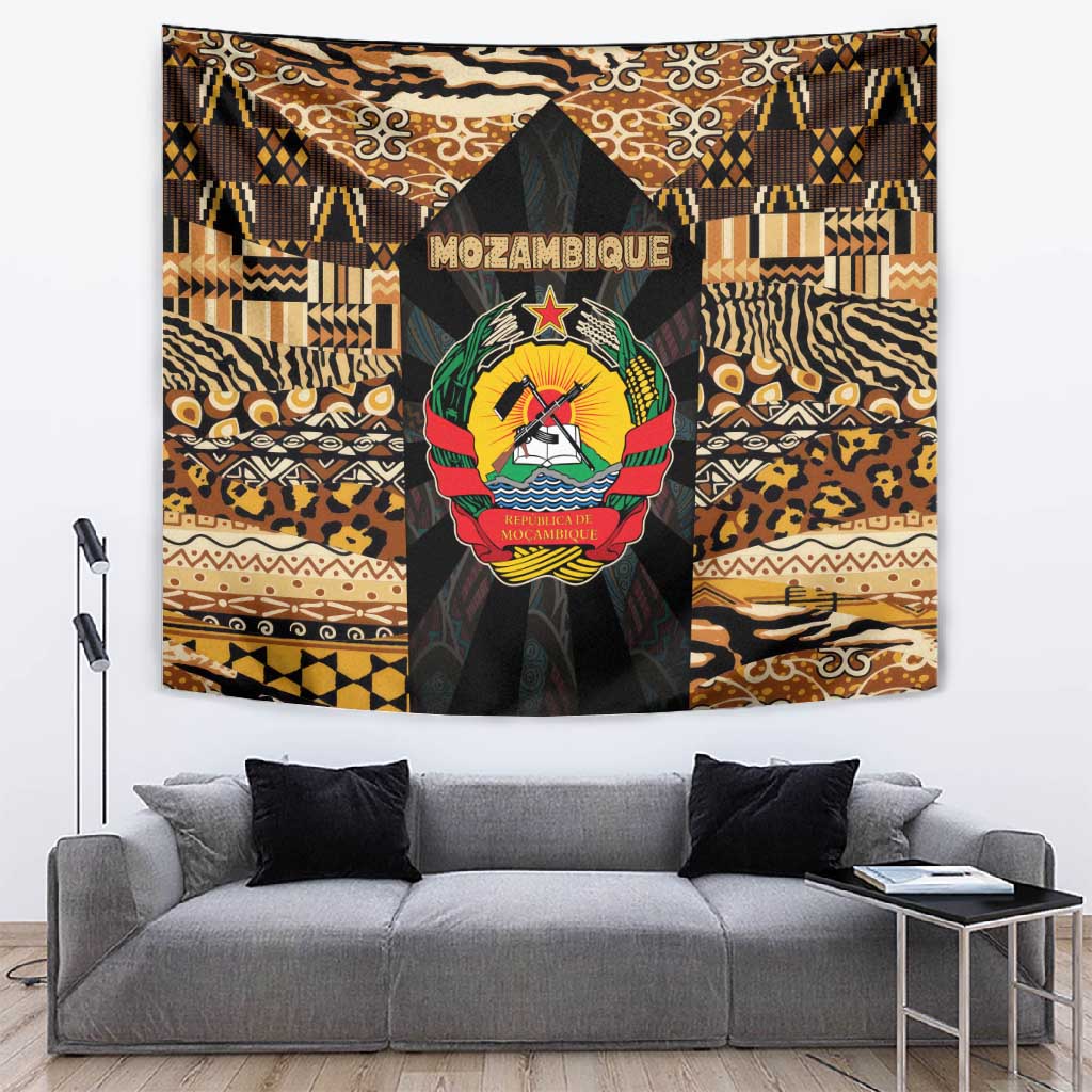 Mozambique Tapestry Black Brown Tribal Design - African Pride