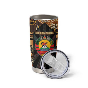 Mozambique Tumbler Cup Black Brown Tribal Design - African Pride