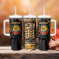 Mozambique Tumbler With Handle Black Brown Tribal Design - African Pride