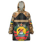 Mozambique Wearable Blanket Hoodie Black Brown Tribal Design - African Pride