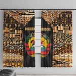 Mozambique Window Curtain Black Brown Tribal Design - African Pride
