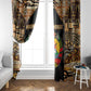 Mozambique Window Curtain Black Brown Tribal Design - African Pride