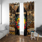 Mozambique Window Curtain Black Brown Tribal Design - African Pride