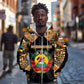 Mozambique Zip Hoodie Black Brown Tribal Design - African Pride