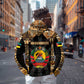 Mozambique Zip Hoodie Black Brown Tribal Design - African Pride