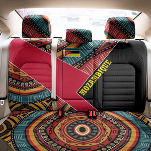 Mozambique Back Car Seat Cover Red Black Geometric Design and Tribal Pattern - African Pride