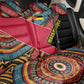 Mozambique Back Car Seat Cover Red Black Geometric Design and Tribal Pattern - African Pride