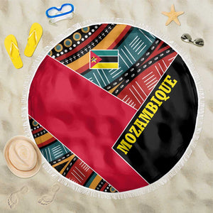 Mozambique Beach Blanket Red Black Geometric Design and Tribal Pattern - African Pride