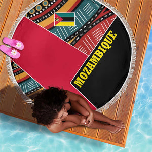 Mozambique Beach Blanket Red Black Geometric Design and Tribal Pattern - African Pride