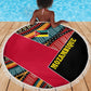 Mozambique Beach Blanket Red Black Geometric Design and Tribal Pattern - African Pride