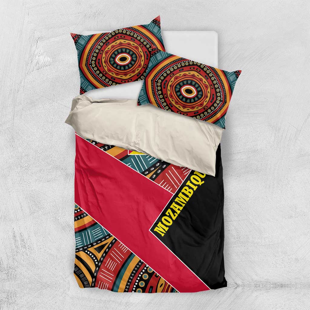 Mozambique Bedding Set Red Black Geometric Design and Tribal Pattern - African Pride