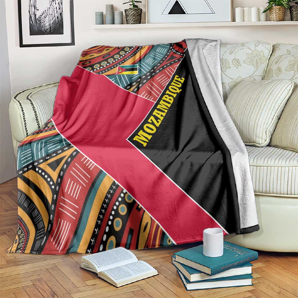 Mozambique Blanket Red Black Geometric Design and Tribal Pattern - African Pride