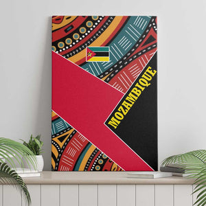 Mozambique Canvas Wall Art Red Black Geometric Design and Tribal Pattern - African Pride