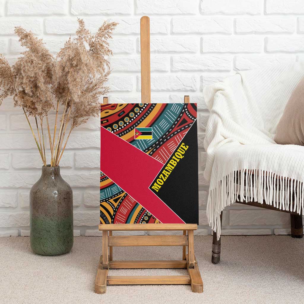 Mozambique Canvas Wall Art Red Black Geometric Design and Tribal Pattern - African Pride