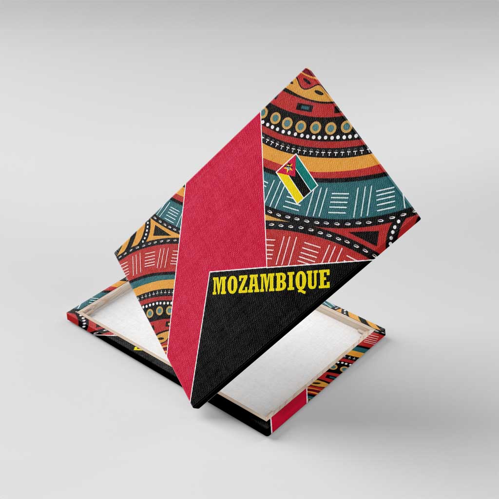 Mozambique Canvas Wall Art Red Black Geometric Design and Tribal Pattern - African Pride