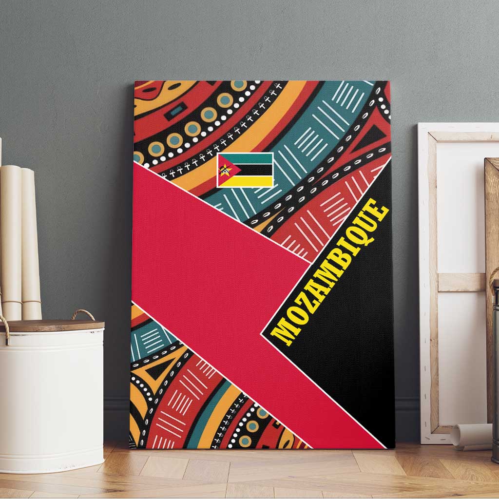 Mozambique Canvas Wall Art Red Black Geometric Design and Tribal Pattern - African Pride