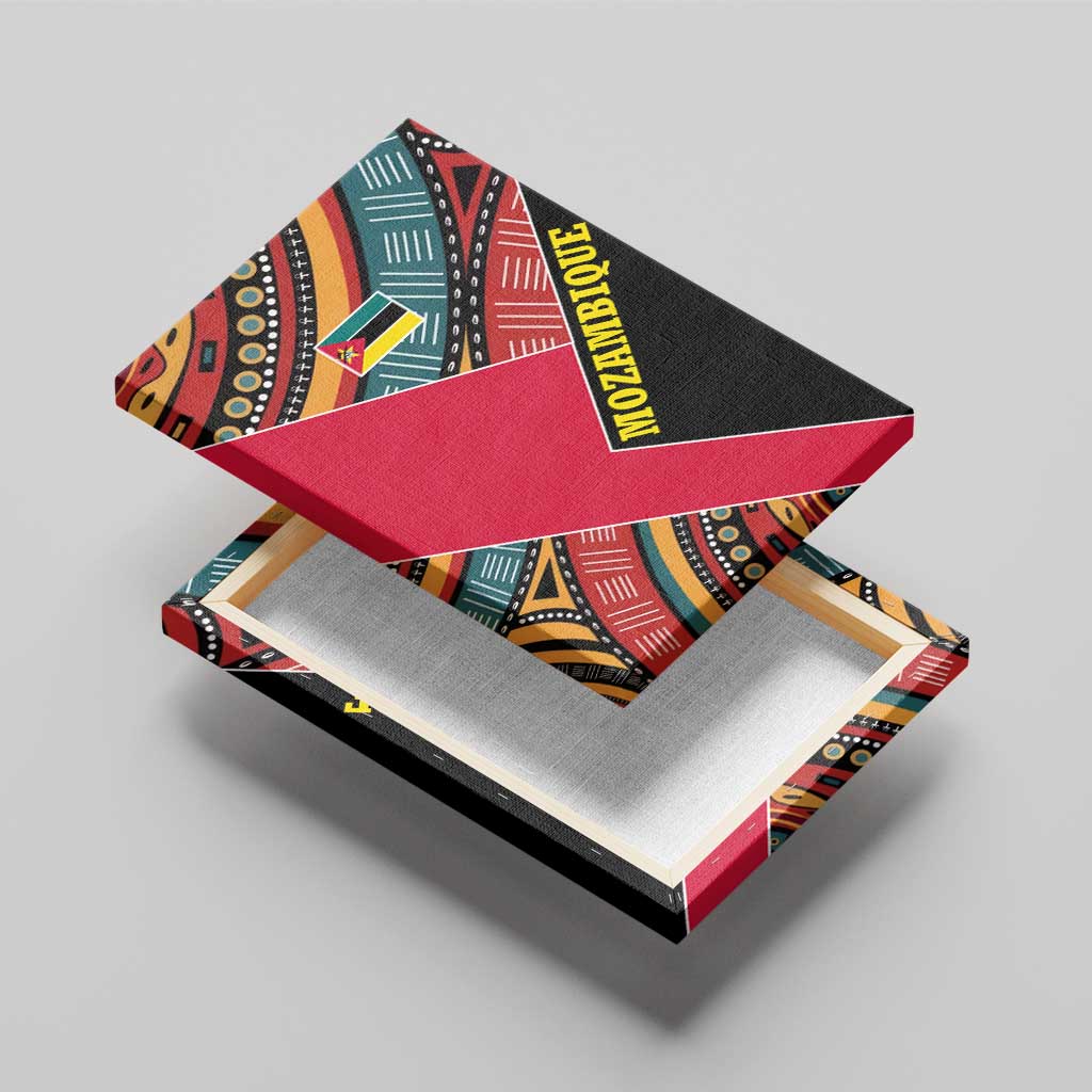 Mozambique Canvas Wall Art Red Black Geometric Design and Tribal Pattern - African Pride