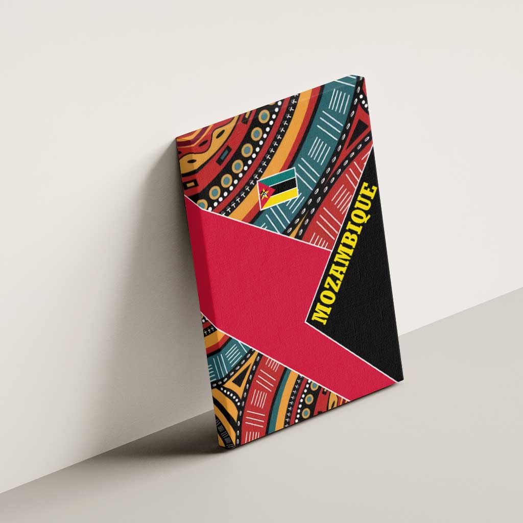 Mozambique Canvas Wall Art Red Black Geometric Design and Tribal Pattern - African Pride
