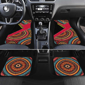 Mozambique Car Mats Red Black Geometric Design and Tribal Pattern - African Pride