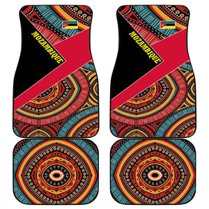 Mozambique Car Mats Red Black Geometric Design and Tribal Pattern - African Pride