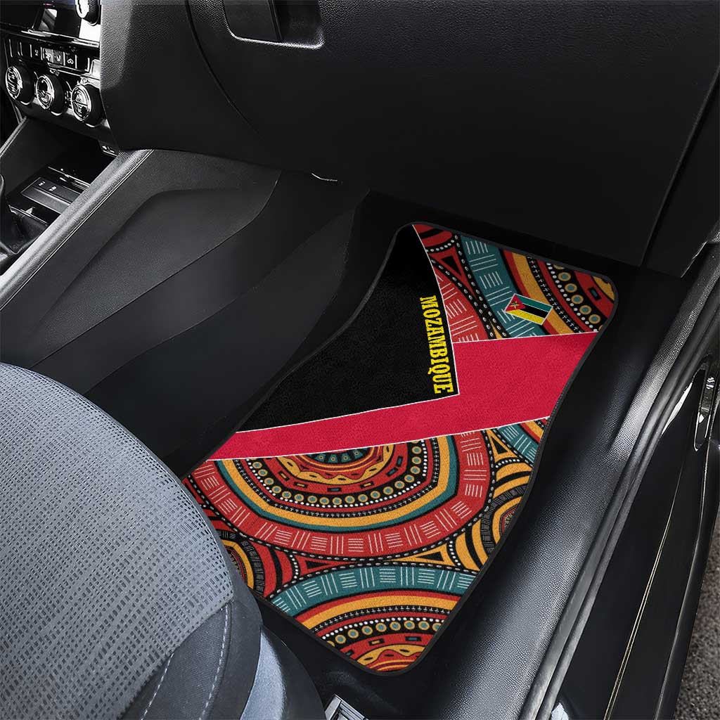 Mozambique Car Mats Red Black Geometric Design and Tribal Pattern - African Pride