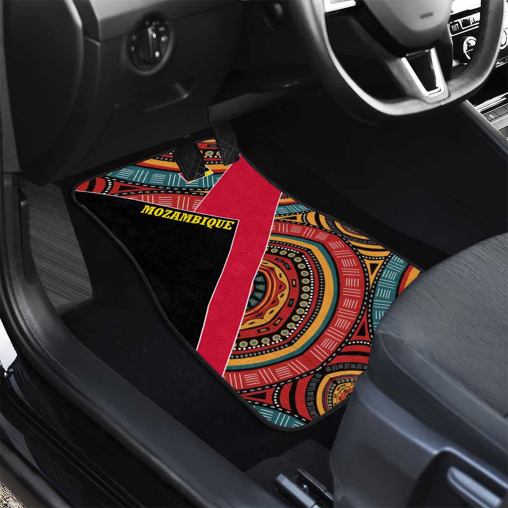 Mozambique Car Mats Red Black Geometric Design and Tribal Pattern - African Pride