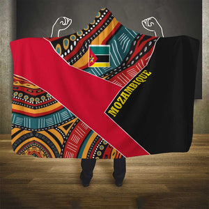 Mozambique Hooded Blanket Red Black Geometric Design and Tribal Pattern - African Pride