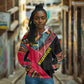 Mozambique Hoodie Red Black Geometric Design and Tribal Pattern - African Pride