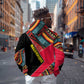 Mozambique Hoodie Red Black Geometric Design and Tribal Pattern - African Pride
