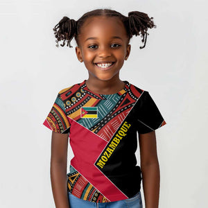 Mozambique Kid T shirt Red Black Geometric Design and Tribal Pattern - African Pride