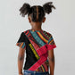 Mozambique Kid T shirt Red Black Geometric Design and Tribal Pattern - African Pride