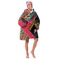 Mozambique Kid Wearable Blanket Hoodie Red Black Geometric Design and Tribal Pattern - African Pride