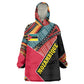 Mozambique Kid Wearable Blanket Hoodie Red Black Geometric Design and Tribal Pattern - African Pride