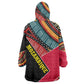 Mozambique Kid Wearable Blanket Hoodie Red Black Geometric Design and Tribal Pattern - African Pride