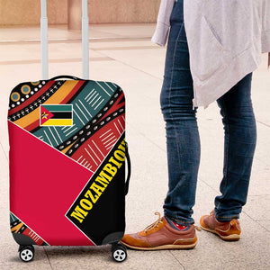 Mozambique Luggage Cover Red Black Geometric Design and Tribal Pattern - African Pride