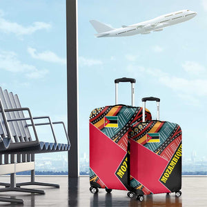 Mozambique Luggage Cover Red Black Geometric Design and Tribal Pattern - African Pride